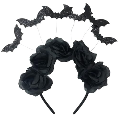 XANHOY Unisex Fledermaus-Kopfbedeckung Stoff Kopfbedeckung Cosplay Kostüm für Halloween Festlichkeiten und Motto-Partys von XANHOY