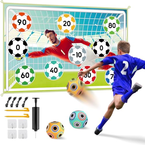 XAZASTOV Fußball Spielset für Kinder ab 3 4 5 6 7 8+ Jahren, Kinder Fußballspielzeug für Garten Indoor Outdoor mit 2 Klettbällen und Weich Flanell Fußballtore für Jungen Mädchen XAZASTOV Fußball Spielset für Kinder ab 3 4 5 6 7 8+ Jahren, Kinder Fußballspielzeug für Garten Indoor Outdoor mit 2 Klettbällen und Weich Flanell Fußballtore für Jungen Mädchen von XAZASTOV
