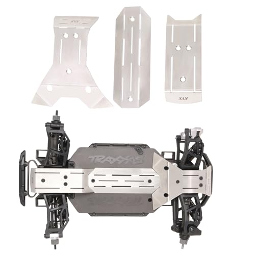 XBERSTAR RC Chassis Armor Set for Traxxas Mini Maxx Chassis Armor Guard Stainless Steel Chassis Protector Plate Upgrade Parts Accessories (Chassis Protector Plate) von XBERSTAR