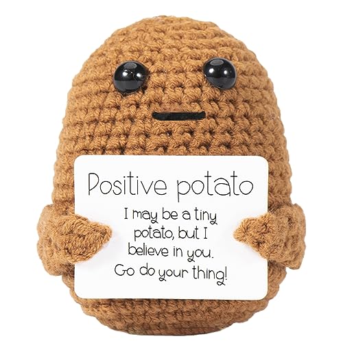 XBOCMY Pocket Hug Positive Kartoffel, Kreative Strickwolle Kartoffel Puppe, Mutmacher Geschenk, Positive Potato, glücksbringer prüfung, Geschenke für Frauen ﻿ von XBOCMY