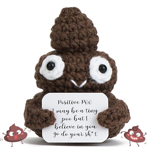 XBOCMY Pocket Hug Mini Plush, Creative Knitted Wool Potato Doll, Best Gift for Family, Boyfriend, Girlfriend, Patient, Birthday Gift Party, Christmas Decoration Gift (Postive Poo) von XBOCMY