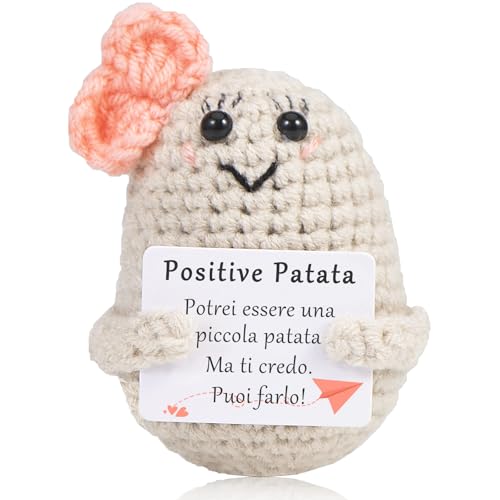 XBOCMY Regalo Ragazza, Bambola di Positiva Patata Italiano Con Messaggio Motivazionale, Gadget Scrivania Carino Portafortuna, Idee Regalo per Amica Coppia Collega Sorella Adolescente von XBOCMY