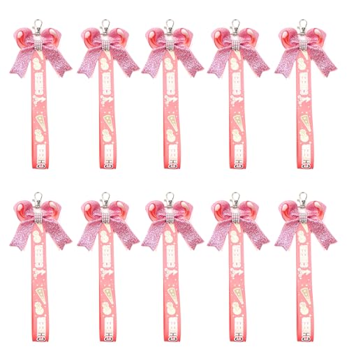 XBOKA 10 Stück Cheer Bows Schlüsselanhänger Bowknot Ribbon Schlüsselanhänger für Teenager Mädchen Bunte Schlüsselanhänger Cheerleader Zubehör von XBOKA