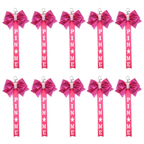 XBOKA Cheer Bow Schlüsselanhänger mit Schleife, für Teenager, Mädchen, bunt, Cheerleader-Zubehör, 10 Stück von XBOKA