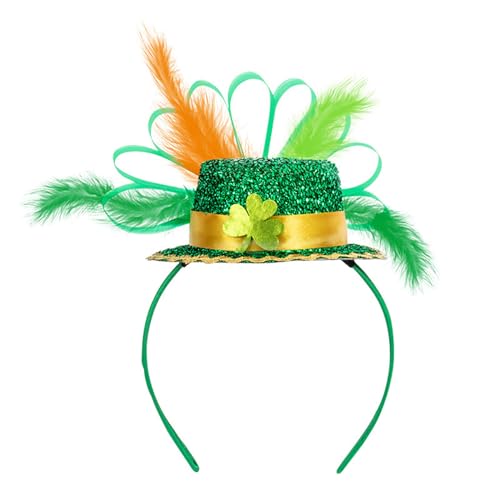 XBOKA Grüner Pailletten-Hut, Stirnband für Stpatrick Day, dekorativ, irisch, festlich, Haarschmuck, Partyzubehör von XBOKA