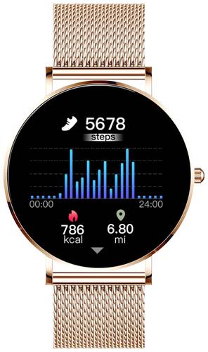 XCOAST SIONA 2 Smartwatch 42mm Schwarz, Roségold von XCOAST