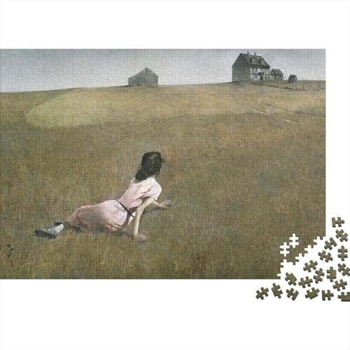 Andrew Wyeth Puzzles 1000 Teile Für Erwachsene, Weltberühmte Gemälde Impossible Puzzle, Farbenfrohes Legespiel Christina's World Puzzlespiel, Geschicklichkeitsspiel Für Die Ganze Familie von XCOFG