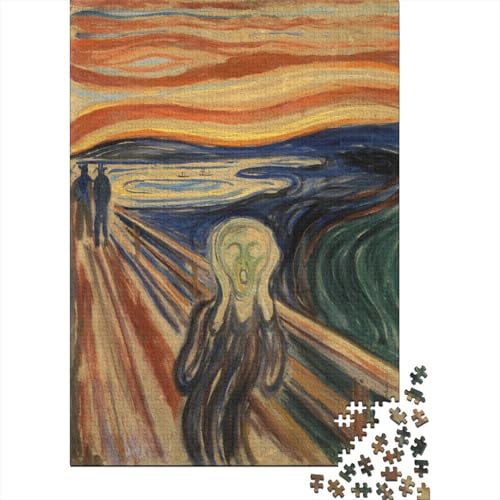 Edvard Munch The Scream Puzzle 1000 Teile Erwachsene, Lustige Gemälde Puzzles Geschenk-Idee Für Geburtstag, Weihnachten, Halloween Und Valentinstag von XCOFG