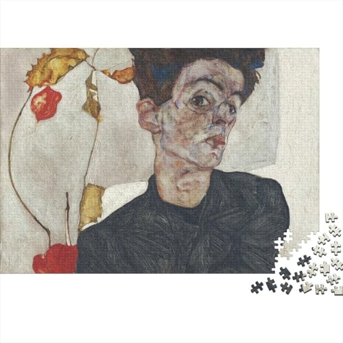 Egon Schiele Holz Kunst Puzzle, 1000-Teilige Museums Puzzles, Geschicklichkeitsspiel, Für Erwachsene Weltberühmte Gemälde Puzzlespiel Piele Spielzeug Geschenk von XCOFG