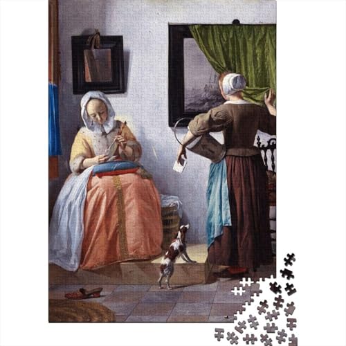 Gabriel Metsu Puzzle, Gemälde Puzzles Personalisiert 1000 Teile Für Jungen Mädchen Holzpuzzle, Fine Art Puzzlespiel Farbenfrohes, Weltberühmte Gemälde Puzzles von XCOFG