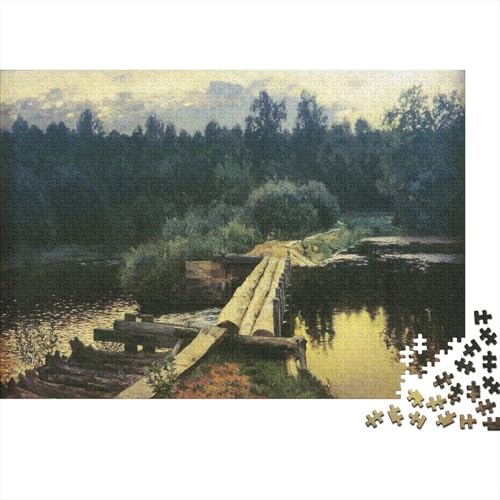 Isaac Levitan Weltberühmte Gemälde Holz-Puzzle, Impossible Puzzle, Kunst Puzzles Für Erwachsene, Gemälde Puzzles, Puzzlespiel Für Jugendliche Puzzel 1000 Pcs von XCOFG