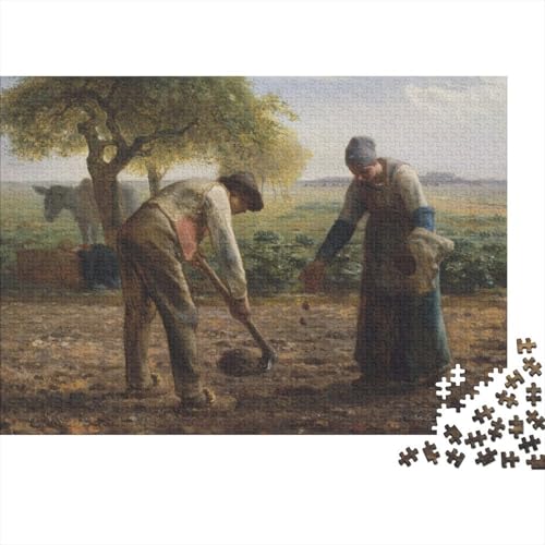 Jean-Francois Millet Puzzle 1000 Teile, Gemälde Puzzles Für Erwachsene, Lustige Weltberühmte Gemälde Puzzlespiel Anspruchsvoll, Kunst Impossible Puzzles, Ideal Als Wandbild von XCOFG