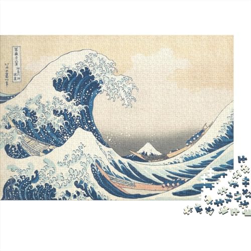 Katsushika Hokusai Holz Puzzlespiel Für Erwachsene, 1000 Teile, Weltberühmte Gemälde Impossible Puzzle, Übung Für Den Geist, Interaktives Klassische Museums Puzzles von XCOFG