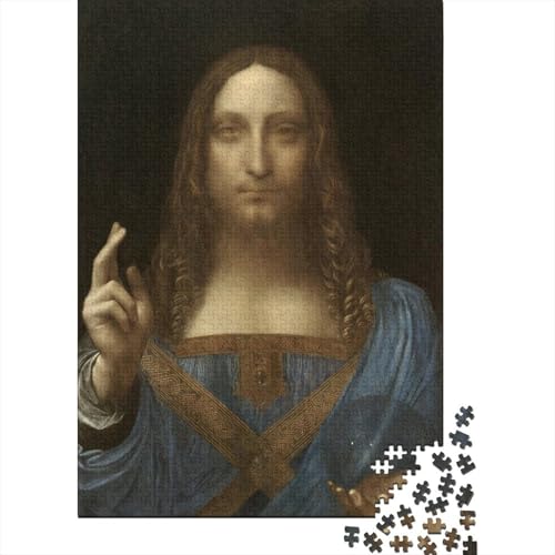 Leonardo Puzzle 1000 Teile, Weltberühmte Gemälde Puzzles Für Erwachsene, Lustige Museums Puzzlespiel Anspruchsvoll, Salvator Mundi Impossible Puzzles, Ideal Als Wandbild von XCOFG