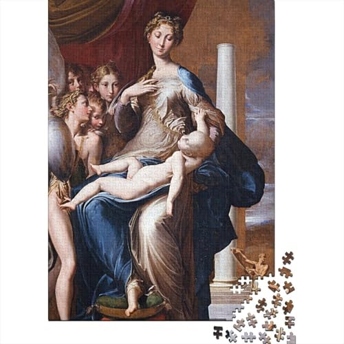 Parmigianino Holz Puzzle Museums, 1000 Teile Weltberühmte Gemälde Puzzles, Puzzlespiel Gemälde, Lernspiel Herausforderung Spielzeug Tolles Geschenk, Übung Für Den Geist von XCOFG