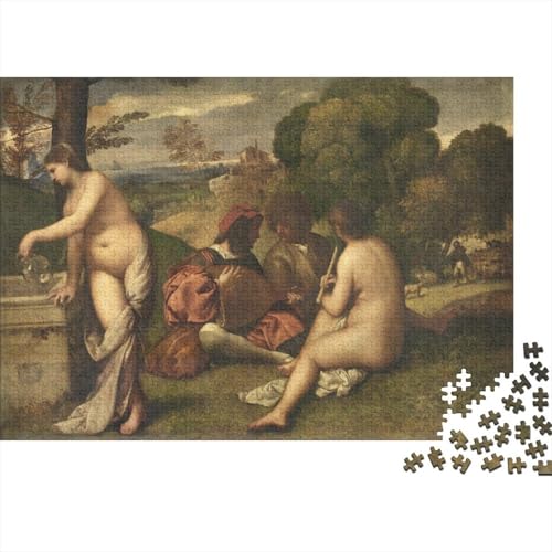 Pastoral Concert Holz-Puzzles Giorgione Puzzle Für Erwachsene, Tolles Geschenk Lernspiel Spielzeug Geschenk Für Gemälde Holzpuzzle 1000 Pcs von XCOFG