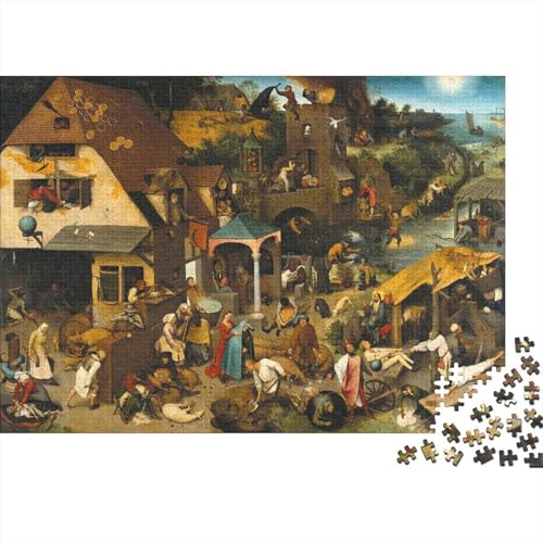 Pieter Bruegel The Elder Puzzles 1000 Teile Für Erwachsene, Kunst Impossible Puzzle, Farbenfrohes Legespiel Weltberühmte Gemälde Puzzlespiel, Geschicklichkeitsspiel Für Die Ganze Familie von XCOFG