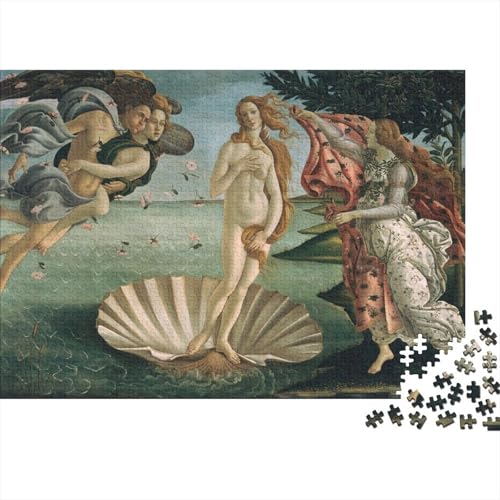 Sandro Botticelli Holz-Puzzles Gemälde Puzzle Für Erwachsene, Tolles Geschenk Lernspiel Spielzeug Geschenk Für The Birth of Venus Holzpuzzle 1000 Pcs von XCOFG