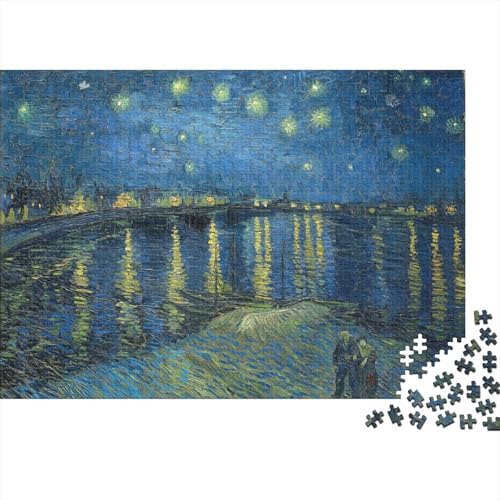 Starry Night Over The Rhone Puzzle 1000 Teile Museums Puzzles Für Erwachsene Klassische Puzzles Kunst Puzzlespiel Schwer Pädagogisches Spielzeug 1000 Pcs von XCOFG