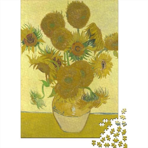 Sunflowers Weltberühmte Gemälde Puzzles 1000 Teile, Gemälde Puzzle DIY Holzpuzzle, Fine Art Klassische Puzzlespiel Spielzeug, Familienspaß Jigsaw Board 1000 Pcs von XCOFG