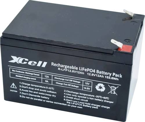 XCell LFP1212L Spezial-Akku LiFePo-Block Flachstecker LiFePO 4 12.8V 12Ah von XCell