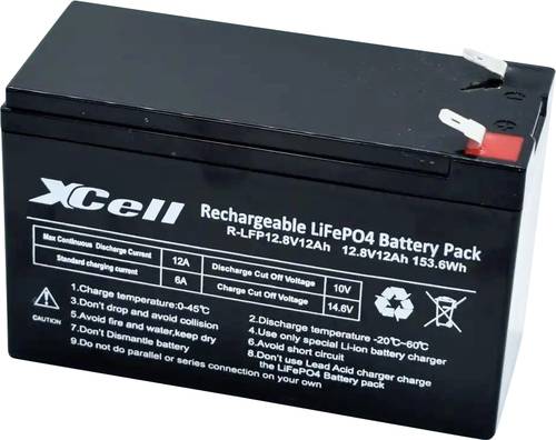 XCell LFP1212S Spezial-Akku LiFePo-Block Flachstecker LiFePO 4 12.8V 12Ah von XCell