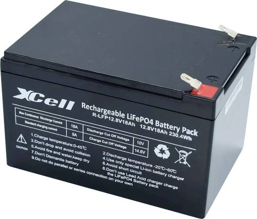 XCell LFP1218 Spezial-Akku LiFePo-Block Flachstecker LiFePO 4 12.8V 18Ah von XCell