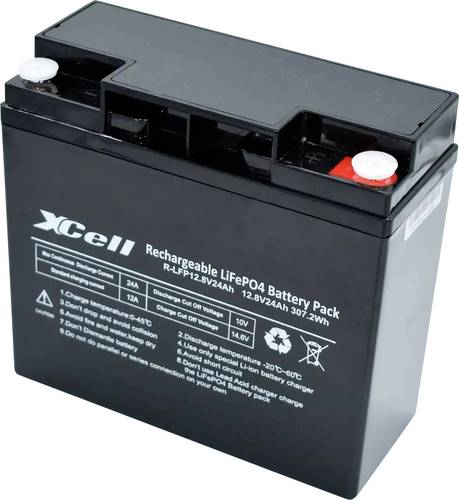 XCell LFP1224 Spezial-Akku LiFePo-Block Schraubkontakt LiFePO 4 12.8V 24Ah von XCell