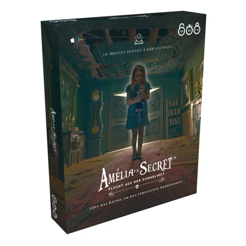 XD Production, Amelia’s Secret: Flucht aus der Dunkelheit, Familienspiel, Rätselspiel, 1-4 Spieler, Ab 12+ Jahren, 60+ Minuten, Deutsch von Asmodee