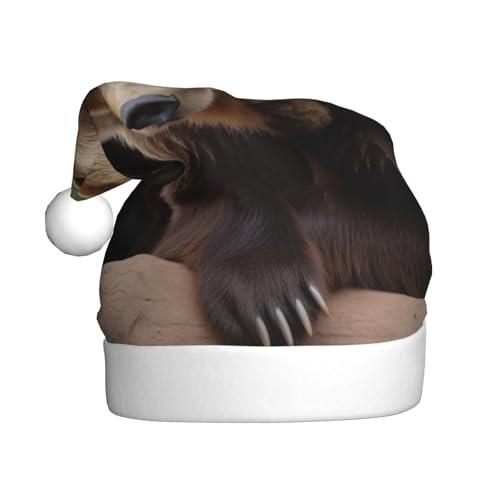 XDCYWBZDBC Brown Bears Erwachsene Weihnachtsmütze Weihnachtsparty Weihnachtsmütze Winter Plüsch Ball Weihnachtsmütze Unisex Erwachsene Nikolausmütze Verwendet Sor Neujahr Urlaub Party Ornamente von XDCYWBZDBC