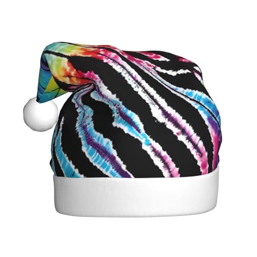 XDCYWBZDBC Exotic Tribe Tie Dye Style Erwachsene Weihnachtsmütze Weihnachten Party Weihnachtsmütze Winter Plüsch Ball Weihnachtsmütze Unisex Erwachsene Nikolausmütze Used Sor Neujahr Urlaub Party von XDCYWBZDBC