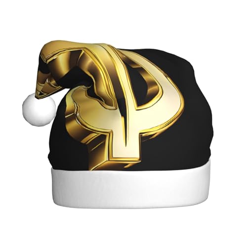 XDCYWBZDBC Gold Dollar Zeichen Erwachsene Weihnachtsmütze Weihnachtsparty Weihnachtsmütze Winter Plüsch Ball Weihnachtsmütze Unisex Erwachsene Nikolausmütze Verwendet Sor Neujahr Urlaub Party von XDCYWBZDBC