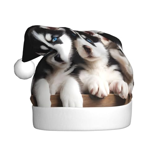 XDCYWBZDBC Husky Welpen Hunde Erwachsene Weihnachtsmütze Weihnachten Party Weihnachtsmütze Winter Plüsch Ball Weihnachtsmütze Unisex Erwachsene Nikolausmütze Verwendet Sor Neujahr Urlaub Party von XDCYWBZDBC