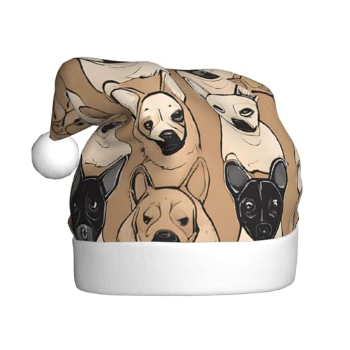 XDCYWBZDBC Labrador Retriever Hunde Erwachsene Weihnachtsmütze Weihnachtsmütze Weihnachten Party Weihnachtsmütze Winter Plüsch Ball Weihnachtsmütze Unisex Erwachsene Weihnachtsmannmütze Verwendet Sor von XDCYWBZDBC