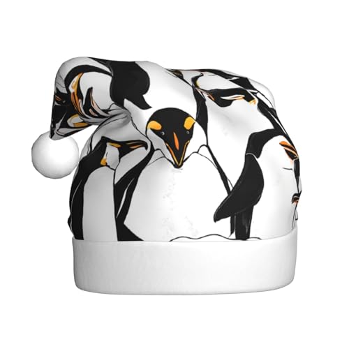 XDCYWBZDBC Niedliche Baby-Pinguin-Skizze für Erwachsene, Weihnachtsmütze, Weihnachtsparty, Weihnachtsmütze, Winter, Plüschball, Weihnachtsmütze, Unisex, Erwachsene, Weihnachtsmannmütze, gebraucht, für von XDCYWBZDBC