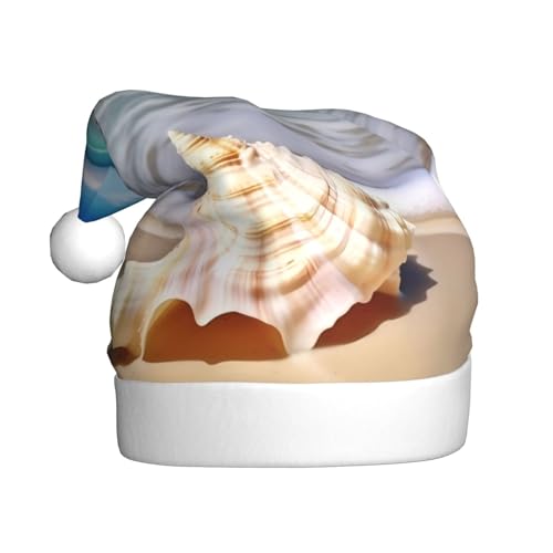 XDCYWBZDBC Sea Wave Seashell Erwachsene Weihnachtsmütze Weihnachtsparty Weihnachtsmütze Winter Plüsch Ball Weihnachtsmütze Unisex Erwachsene Nikolausmütze Verwendet Sor Neujahr Urlaub Party Ornamente von XDCYWBZDBC