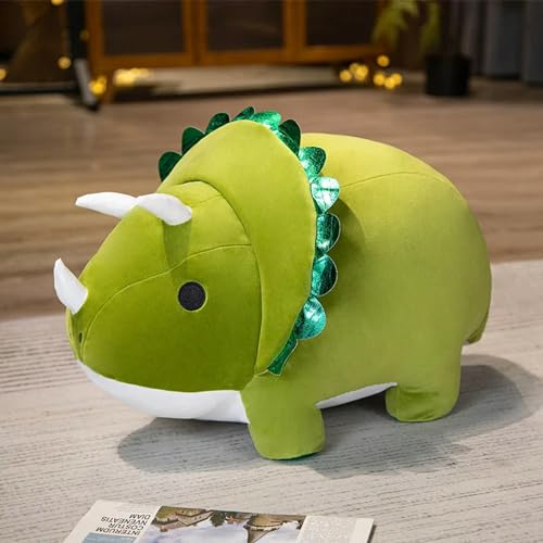 XDDBBB 1 Stück 30/40/60 cm Dinosaurier Plüschtiere Triceratops Stegosaurus Plüschpuppe Gefüllt für Kinder Geburtstagsgeschenk-60cm-Grün von XDDBBB