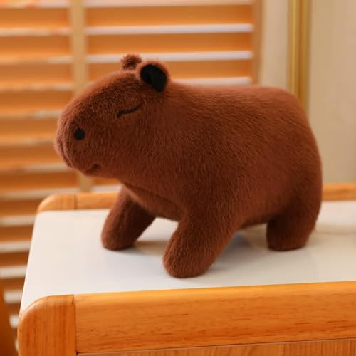 XDDBBB 20/26/36CM Capybara-Plüschtiere Capybara-Plüschpuppe Ausgestopftes weiches Tier für Kinder Geburtstag Weihnachtsgeschenk-20cm-dunkelbraun von XDDBBB