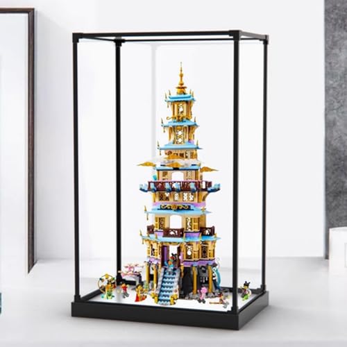 Acryl-Display-Box, speziell für Lego 80058 Lingxiao Pagoda Schutzreihe, Geschenkstaubspeicher Display-Box (nicht Bausteinmodelle) (Legierung weiß) von XDHVBES