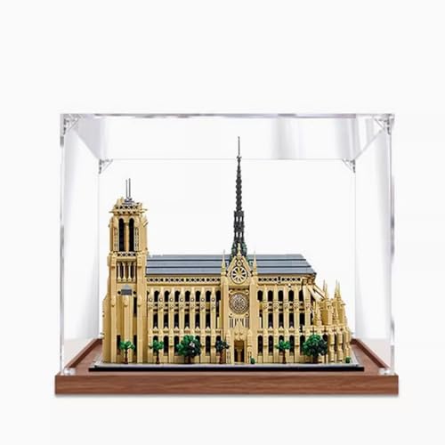 Acryl-Display-Box entworfen für Lego 21061 Notre Dame de Paris Conservation Collection, Geschenk, staubdichte Aufbewahrungsbox, Präsentationsbox (Blockmodell nicht im Lieferumfang enthalten) (Braun) von XDHVBES