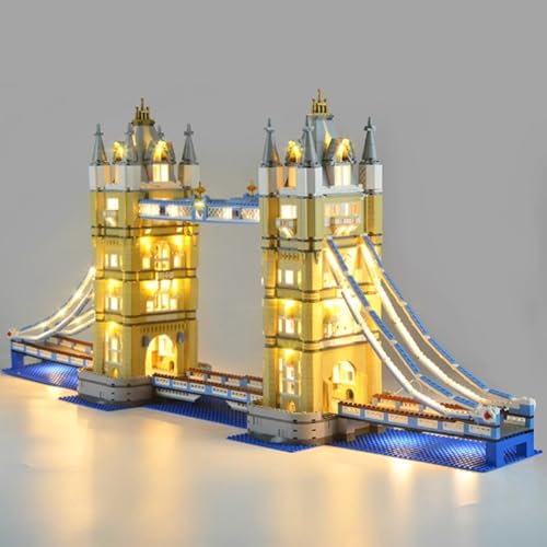 Acryl-Displaybox, entworfen für Lego 10214 London Bridge Protection Series, LED-Beleuchtungsset, Geschenk-Staub-Aufbewahrungs-Display-Box (Blockmodell nicht im Lieferumfang enthalten) von XDHVBES