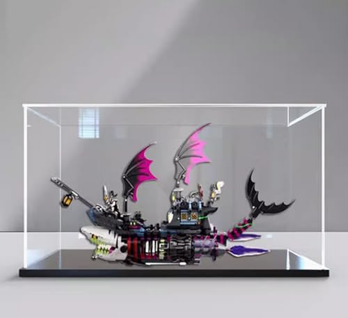 Acryl-Displaybox, entworfen für Lego 71469 Nightmare Shark Schiffsschutz-Serie, Geschenk staubdichte Aufbewahrungsbox (ohne Bausteinmodell) (Schwarz) von XDHVBES