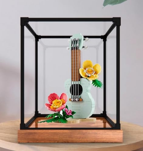 Acryl-Displaybox entworfen für Lego 31156 Tropic of Cancer Ukulele Schutzserie, Geschenk-Staub-Aufbewahrungs-Display Box (nicht im Lieferumfang enthalten das Baustein-Modell) (Legierung braun) von XDHVBES