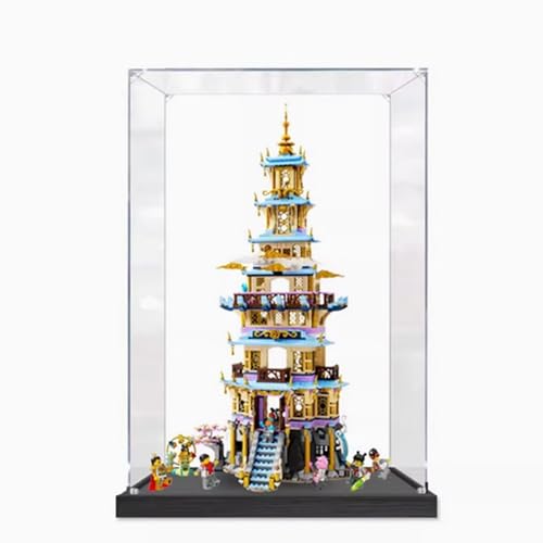 Acryl-Displaybox speziell für Lego 80058 Lingxiao Pagodenschutz-Serie, Geschenk-Staub-Aufbewahrungsbox (ohne Baustein-Modelle) (2 mm) von XDHVBES