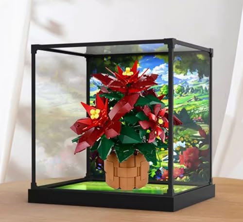 Acryl-Präsentationsbox, entworfen für Lego 10370 Iris, Ewige Blume, Geschenk-Staub-Aufbewahrung und Display-Box (Nicht Inklusive Bausteine) (Legierungshintergrund) von XDHVBES