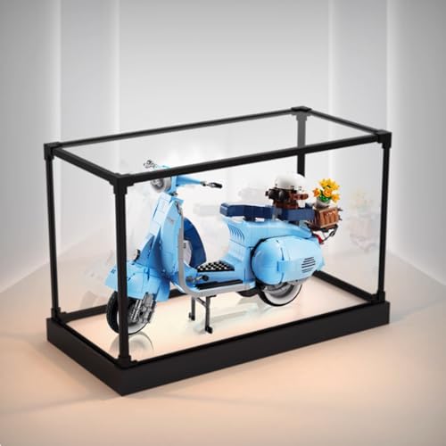 Acryl-Vitrine Speziell für Lego 10298 Scooter Lego 10298 Modellsammlung Schutzhülle Vitrine Geschenk Schön verpackt (Modellbausätze nicht im Lieferumfang enthalten) (Legierungsrahmen Weißer Boden) von XDHVBES