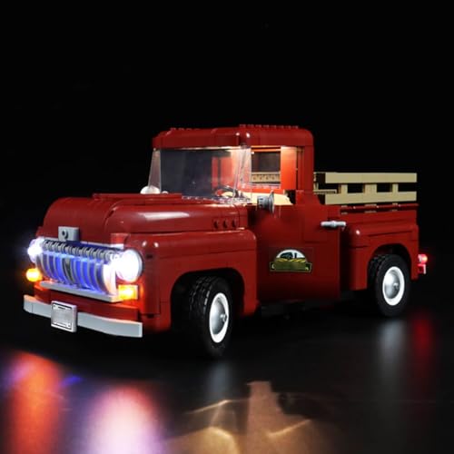 Acryl-Vitrine für Lego 10290 Vintage Pickup-Truck-Modell, LED-Beleuchtungsset für Lego 10290, zum Schutz des Sammlermodells (Lego-Sets sind nicht im Lieferumfang enthalten) (LED) von XDHVBES