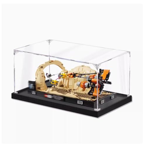 Acryl-Vitrine speziell für Lego 75380 Shuttle Racing Lego 75380 Modellkollektion, schützende Vitrine, Geschenk, schön verpackt (Modellbausätze nicht im Lieferumfang enthalten) (transparent (schwarzer von XDHVBES