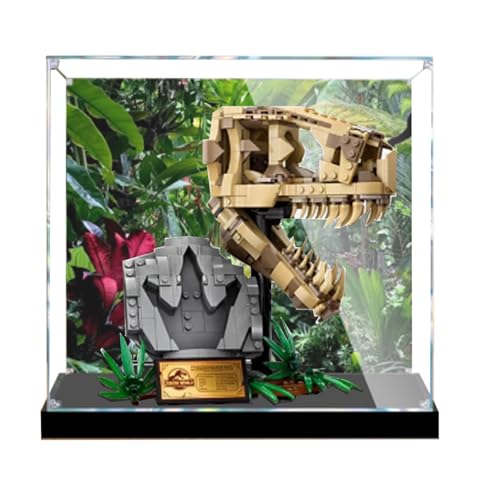 Acryl-Vitrine speziell für Lego 76964 Jurassic Dinosaurier Fossil Tyrannosaurus Rex Head Lego 76964 Modellkollektion Schutzhülle (Modellbausätze nicht im Lieferumfang enthalten) von XDHVBES