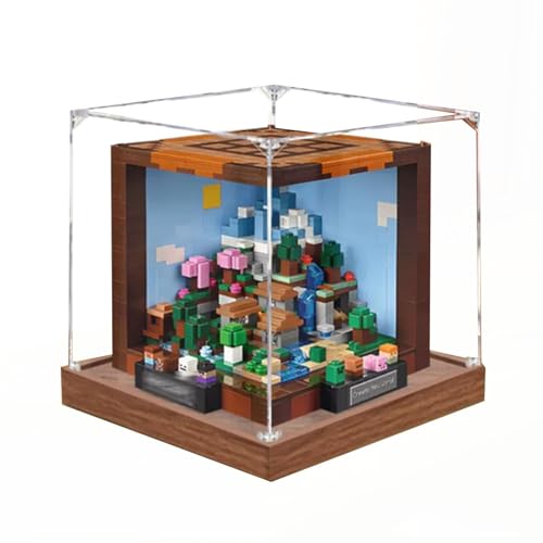 Geeignet für Lego 21265 Werkbank-Modell, Acryl-Vitrine, staubdicht, kompatibel mit Lego 21265 Werkbank-Kit (nur Displaybox ohne Modell) (Holzsockel (2 mm)) von XDHVBES